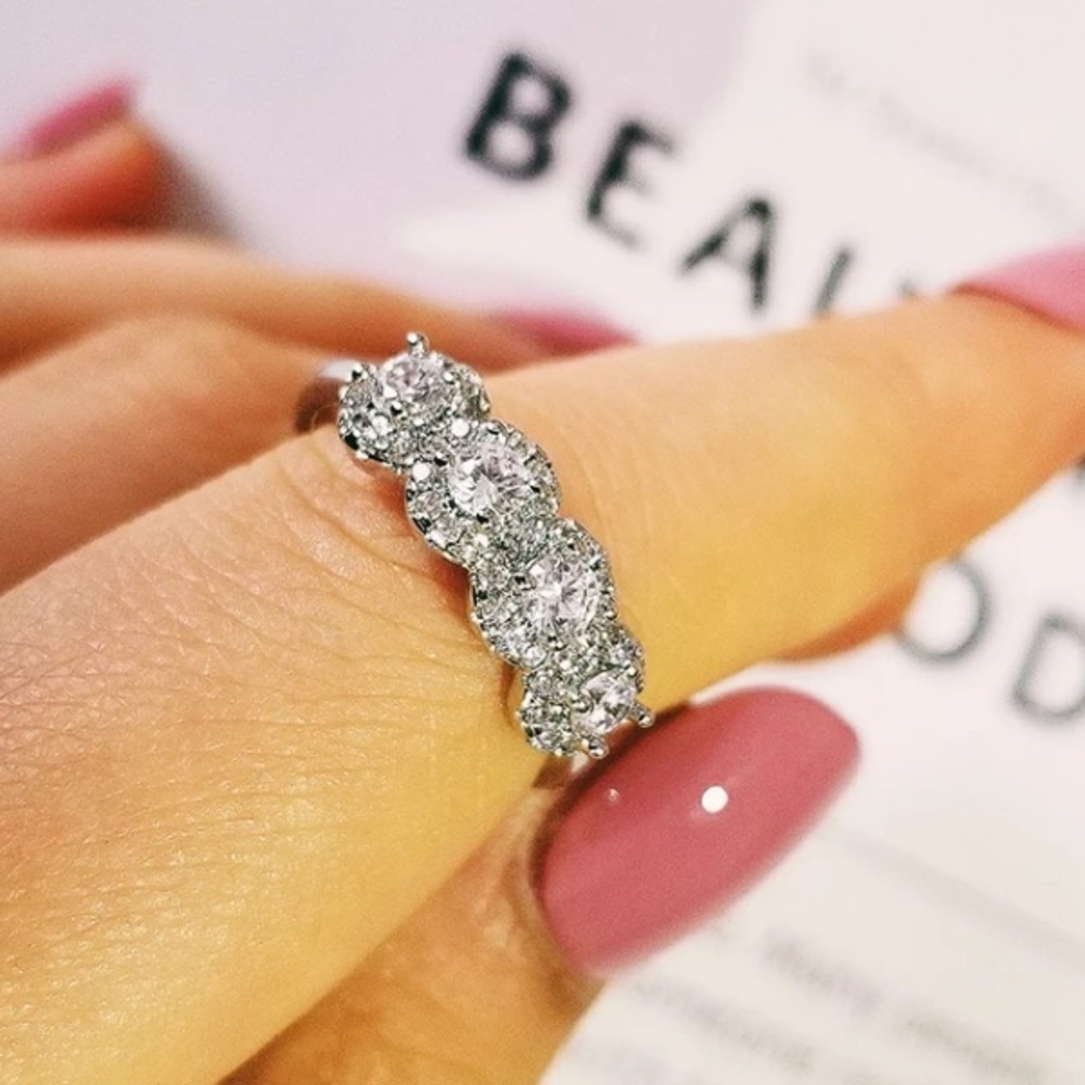 Sterling silver diamond eternity band ring - Picture 6 of 7